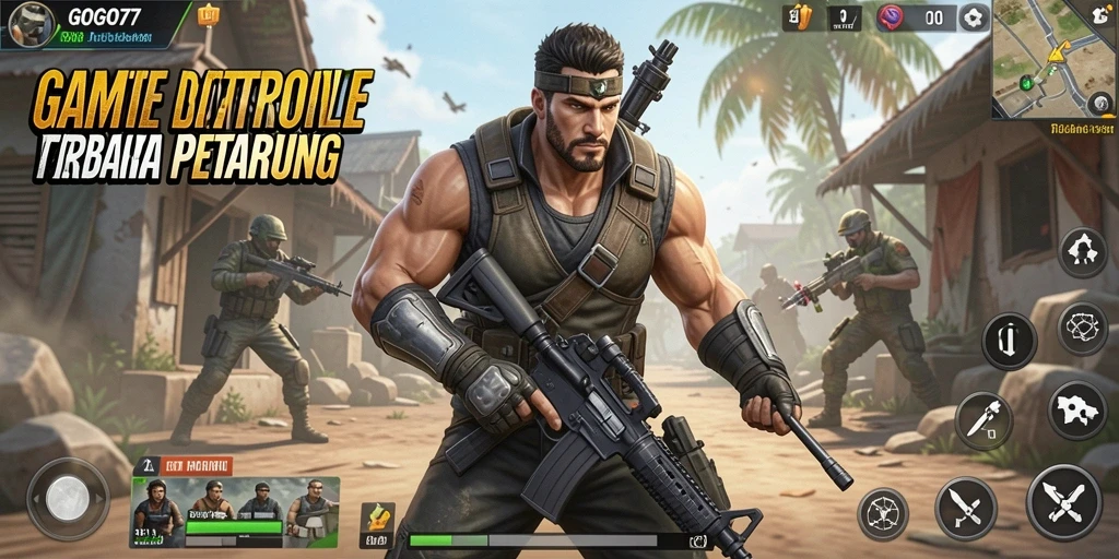 Screenshot GOGO77 menampilkan aksi seru dalam pertarungan Battle Royale.