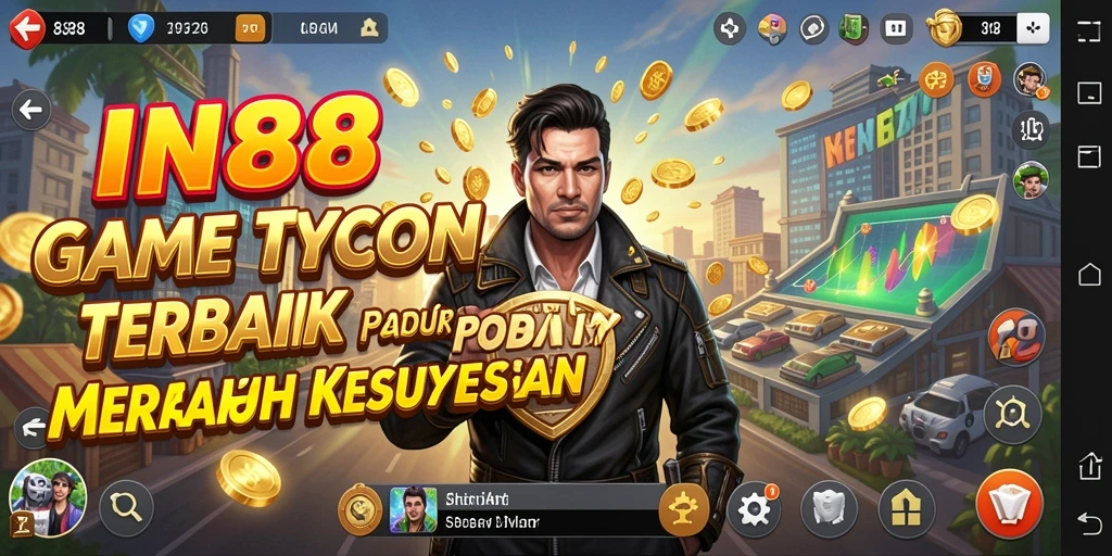 Tampilan utama gameplay IN88 yang menarik dengan elemen Tycoon.
