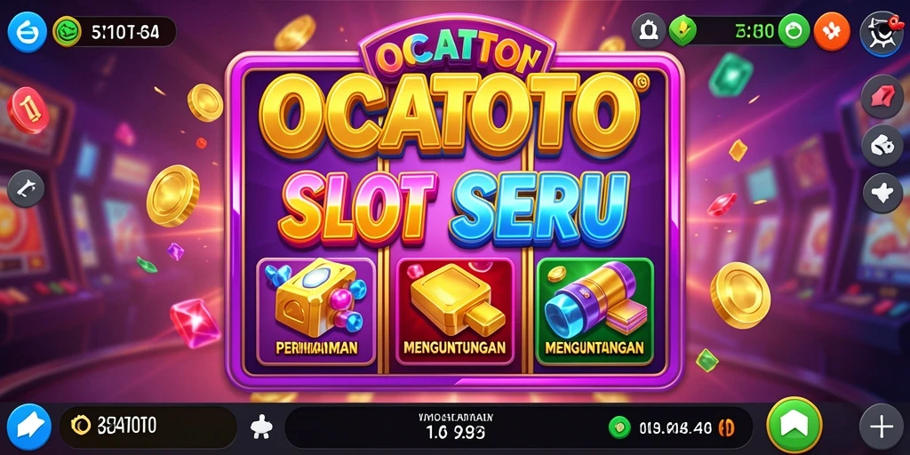Screenshot utama OCATOTO menunjukkan keseruan gameplay Slot yang penuh warna.